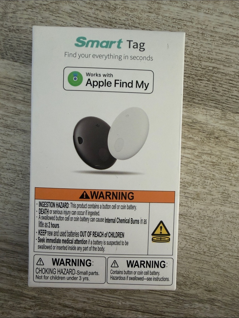 Smart Tag Find My Compatible Tracker - Black & White